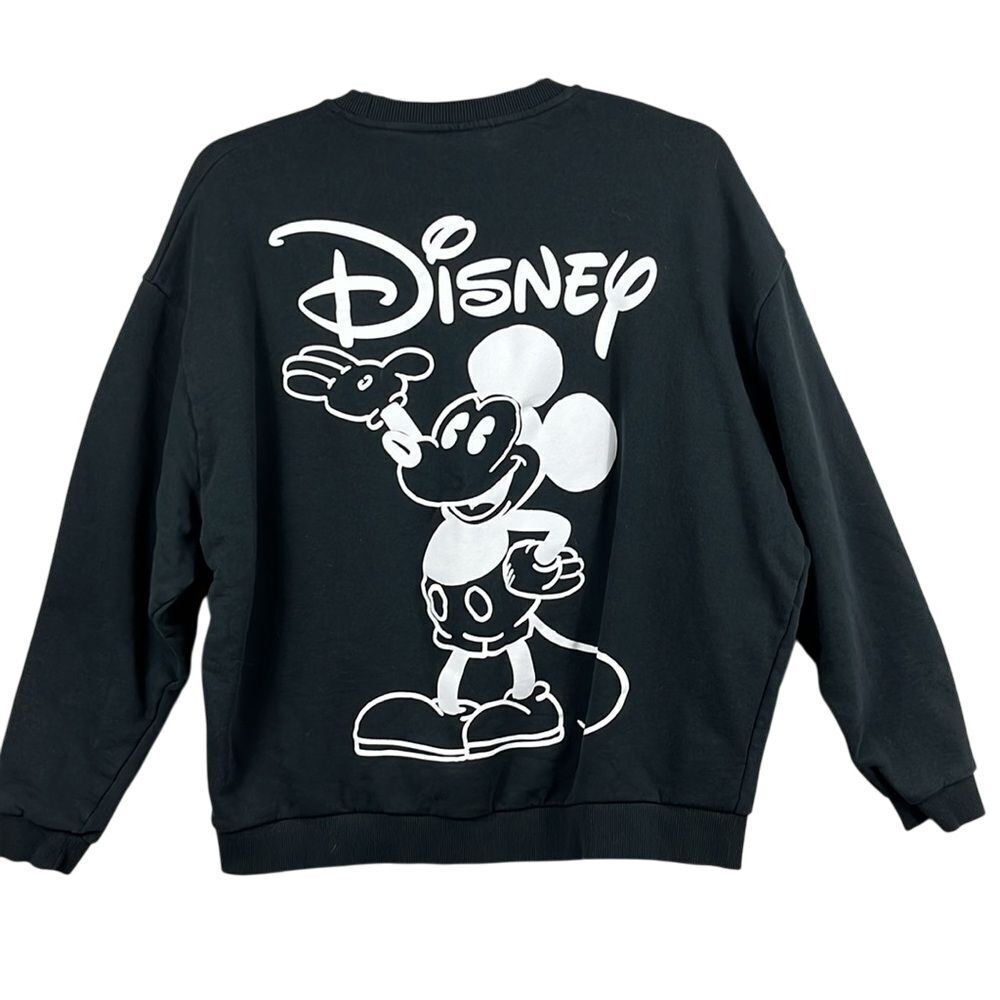 Disney Mickey Mouse Graphic Sweatshirt Womens Size XL Black Long‎ Sleeve